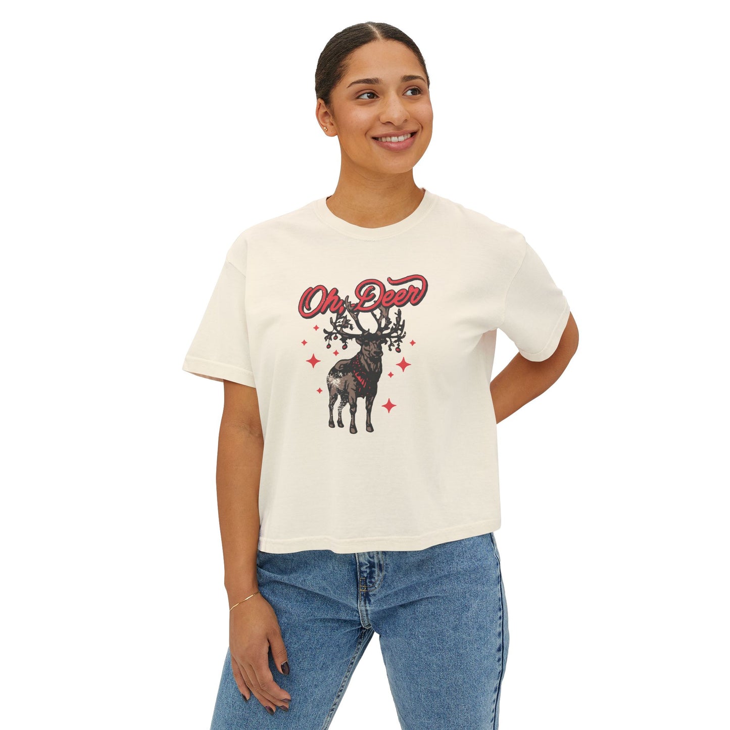 Oh Deer Boxy Womens Tee