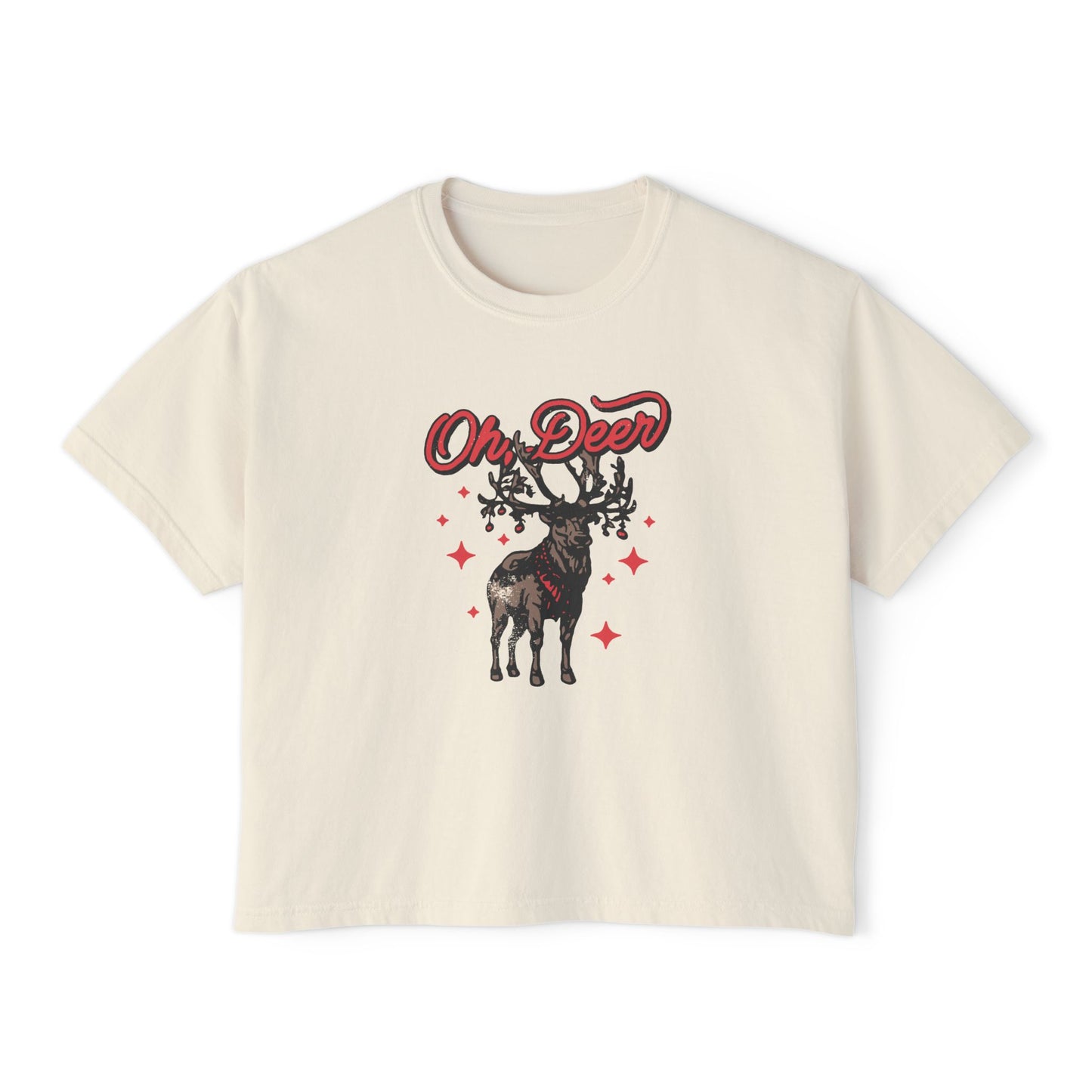 Oh Deer Boxy Womens Tee